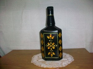 Botella pintada + accesorios