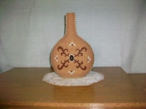 Botella forrada con corcho + accesorios