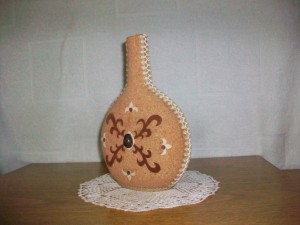 Botella forrada con corcho + accesorios