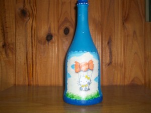Botella pintada.