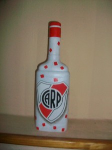 Botella pintada + decoupage