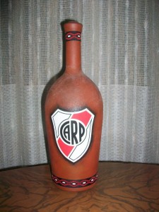 Botella pintada + decoupage