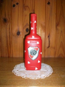 Botella pintada + decoupage